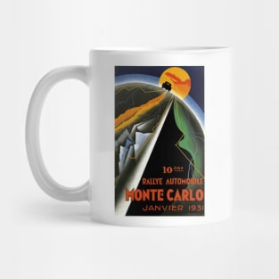 Monte Carlo Automotive Rallye, January 1931 Art Deco Poster Design Mug